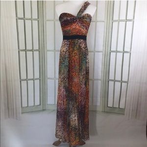 BCBG silk formal dress (tropical)